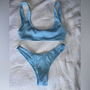 White Fox Baby blue bikini
